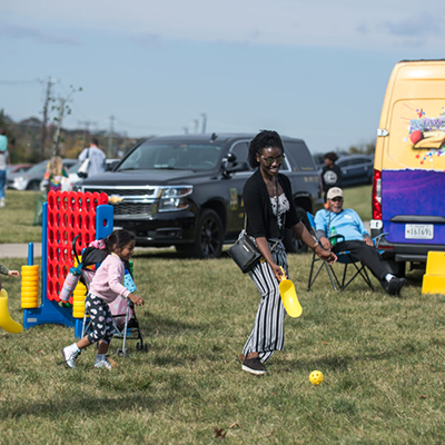 people and children playing