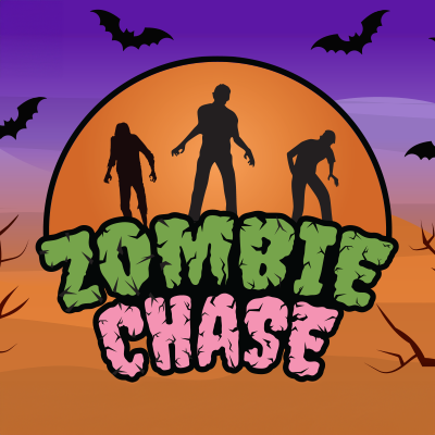 Zombie Chase - A logo depicting three zombie silhouettes walking across the words 